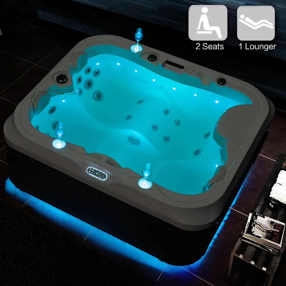 Bain à remous jacuzzis spa extérieur 3 personnes à vendre pas cher prix jardin gazebo luxe acrylique jet débordement bain à remous baignoire de massage