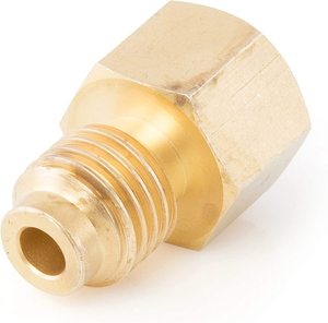 Brass Refrigerant Tank Adapter to R12 Fitting Adapter 1/2 <strong>Female</strong> <strong>Acme</strong> to 1/4 Male Flare Adaptor Valve Core and Vacuum Pump - Product Image 3