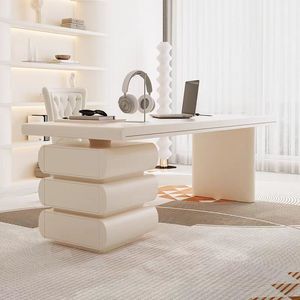 Ánh sáng sang trọng hiện đại bàn mặt kem phong cách MDF Ghế văn phòng căn hộ nhỏ nhà y tế tư vấn làm đẹp bàn văn phòng - Product Image 6