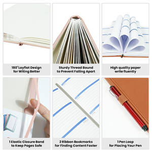 Quaderni punteggiati per diario riutilizzabili in bianco all'ingrosso diario accademico personalizzabile A5 A6 B5 quaderno per diario in pelle Pu - Product Image 3