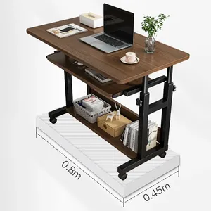 Escritorio de ordenador de estudio de cabecera grande con capacidad de elevación con ruedas mesa extraíble y estante de almacenamiento inferior - Product Image 4