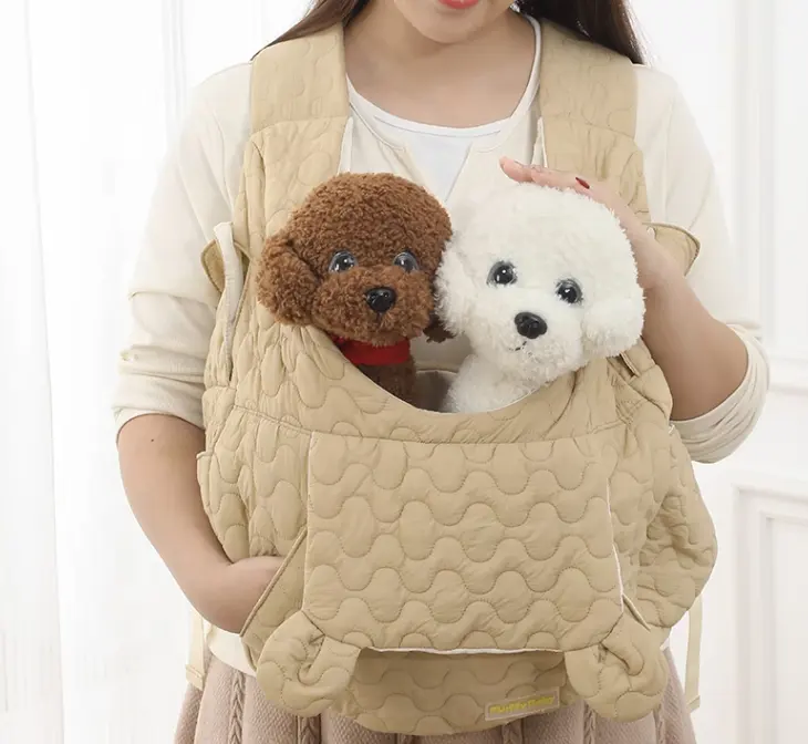 Bolsa de transporte de mascotas de lujo, mochila de pecho impermeable portátil, bolsa de viaje para perros, se puede personalizar