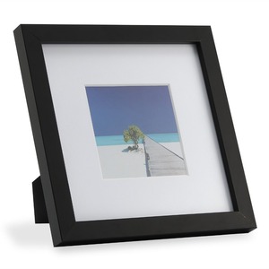 11x11 Square Wood Picture <strong>Frame</strong> Black with 1white Mat for 8x8 Picture - Product Image 2