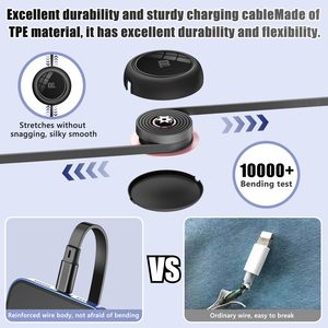 2025新しいガジェットギフト100W格納式クイックチャージUSB CからUSB C充電ケーブルEマーカー付きスケーラブルPD充電器コード - Product Image 4