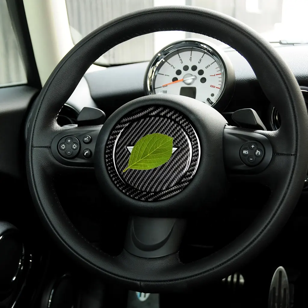 Clásico F chasis de fibra de carbono del volante del coche etiqueta engomada del logotipo interior accesorio para bmw Mini Cooper F55 F56 F60 Countryman