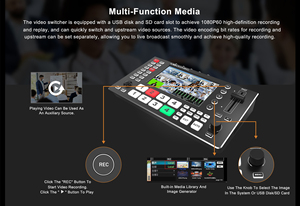 Conmutador de vídeo profesional M4S de 5 canales: entrada y salida multiinterfaz, conmutación de pantalla horizontal-vertical