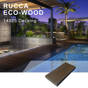 Modern Design Outdoor WPC <strong>Decking</strong> 140*25mm Deep Embossed <strong>Decking</strong> with Smooth Technics - Product Image 1
