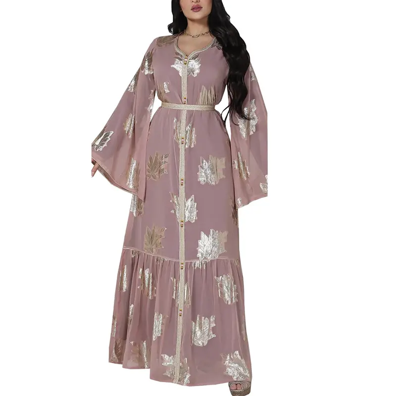 Caftan Oriental vestido casa Kaftan Abaya Djellaba Jellabilla vestido suelto mujeres poliéster OEM servicio Oriente Medio en relieve SIRUI