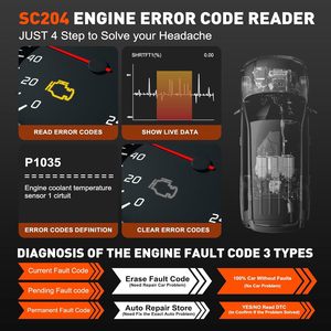 OBD2-Scanner SC204 Multi-Applica ble Check Engine Light Code Reader Überprüfen der Motorlicht-Reset Klarer Fehler DTC-Diagnose tool - Product Image 5