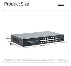 330W POE anahtarı 16 10/100/1000Mbps bağlantı noktaları 2 Gigabit Uplink 1 SFP portu 38Gbps IEEE802.3af/IP güvenlik kamerası sistemi için Metal kabukta - Product Image 6