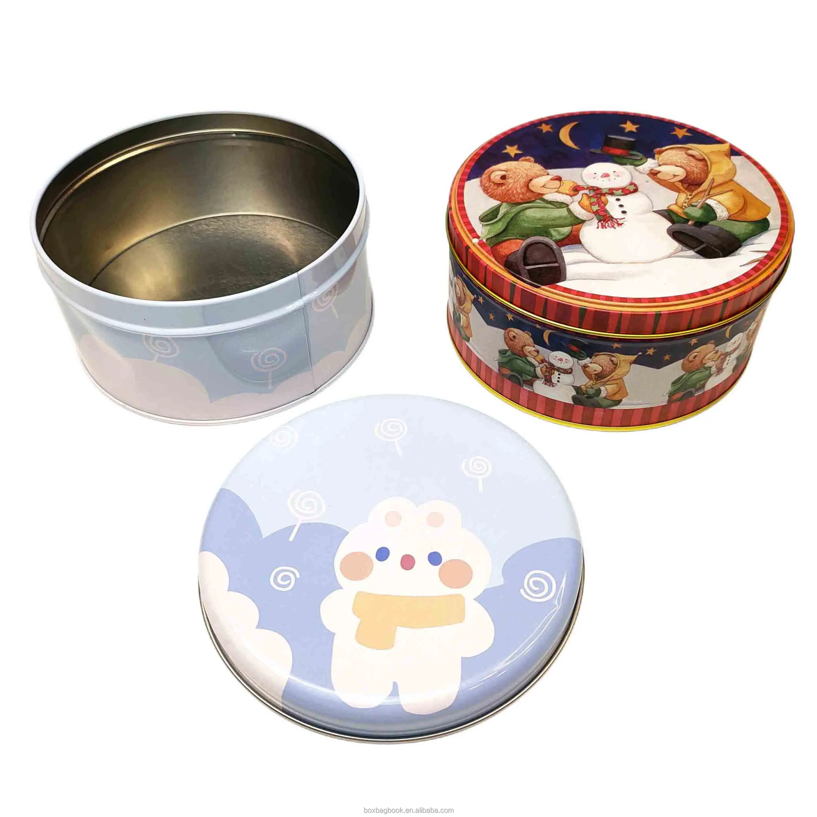 Caja de lata dorada para té, galleta, pastel, vela, jarra de caramelo, vela de jabón de lata cuadrada, caja redonda