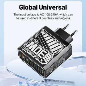 30W標準6-in-1 QC3.0高速充電携帯電話充電器マルチポートEU/米国/英国プラグトラベル充電器0.5A入力20A出力 - Product Image 4