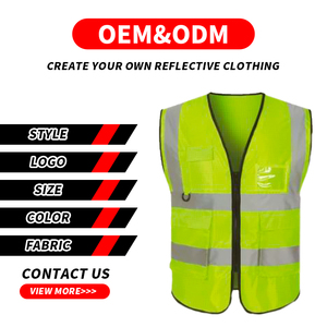 Áo khoác an toàn áo khoác áo khoác đồng phục Áo Hoodie phản quang an toàn Áo Khoác Phản quang màu đỏ cam an toàn vest với túi - Product Image 3