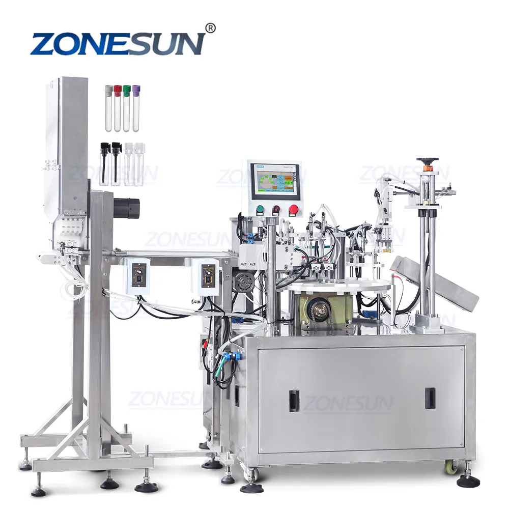 ZONESUN ZS-AFC17 Máy Bơm Gốm Hai Đầu Đơn Khối Tự Động Máy Uốn Rót Lọ Nước Hoa Lỏng Dung Tích Nhỏ Mỹ Phẩm