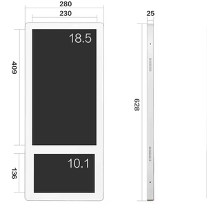 Doppi schermi 18.5 + 10.1 pollici elevatore a doppio schermo a parete LCD Display pubblicitario con uscita HD-MI e connettività WiFi - Product Image 1