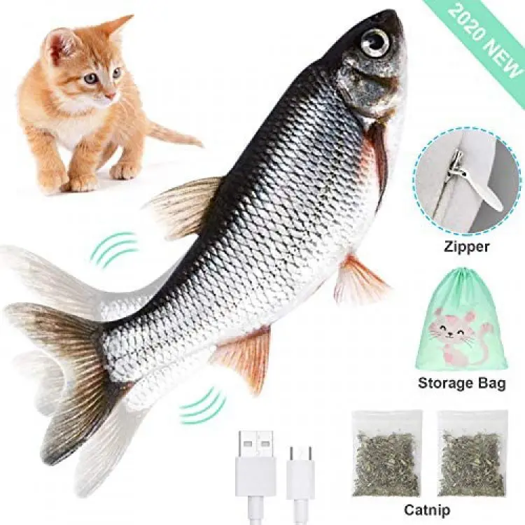 Kedi oyuncak hareketli balık elektrikli Flopping Kicker gerçekçi simülasyon sallama Pet oyuncak Wiggle Catnip oyuncaklar hareket