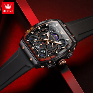 OLEVS 2942 OEM Custom Logo Odm Uhr Leuchtende multifunktion ale Chronographie Uhr Mondphase wasserdichte Quarz Herren Armbanduhr