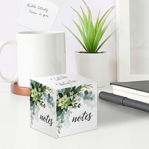 Para Lush Greenery Sticky Note Cube 600 hojas 2,75 \ "Memo Block con diseño botánico de moda impreso en 4 lados autoadhesivo - Product Image 3