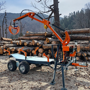 Best Price <strong>Timber</strong> Trailer with Crane for Gasoline Diesel Electric Power PTO Hydraulic Wood Trailer with Automatic Crane - Product Image 1