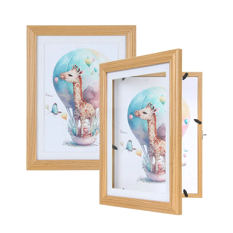 Деревянная рамка, увеличенное изображение, добавить для сравнения, Jinn Home Kids, художественная рамка с ударопрочным стеклом, детское искусство