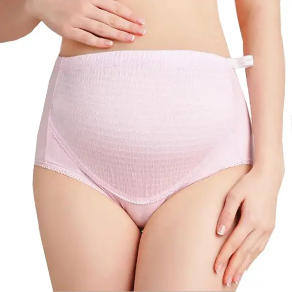 Logotipo personalizado cintura baja cruzando cintura 100 ropa interior de algodón puro para las mujeres embarazadas
