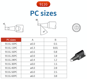 Yüksek kalite 911G serisi otomatik lehim makinesi için havya İpucu bakır malzeme nokta kaynak ucu - Product Image 6