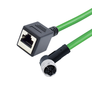 M12 ถึง RJ45 สาย Ethernet พร้อม X-รหัส 8Pin Cat5e สําหรับกล้องอุตสาหกรรมระบบ CCD m12 ถึง RJ45 สาย - Product Image 2