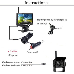 Monitor inalámbrico HD de 7 pulgadas para coche, sistema de cámara de visión trasera inversa para autobús, camión, Ayuda de marcha atrás - Product Image 3