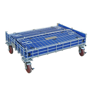 Contenedor de palé galvanizado de almacenamiento de almacén plegable de metal de malla de alambre plegable apilable - Product Image 3