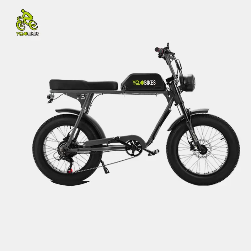 Yqebikes bicicleta elétrica cidade ebike, 20 '* 4.0, 1000w, vintage, praia, cruiser, pneu gordo, bicicleta elétrica/e