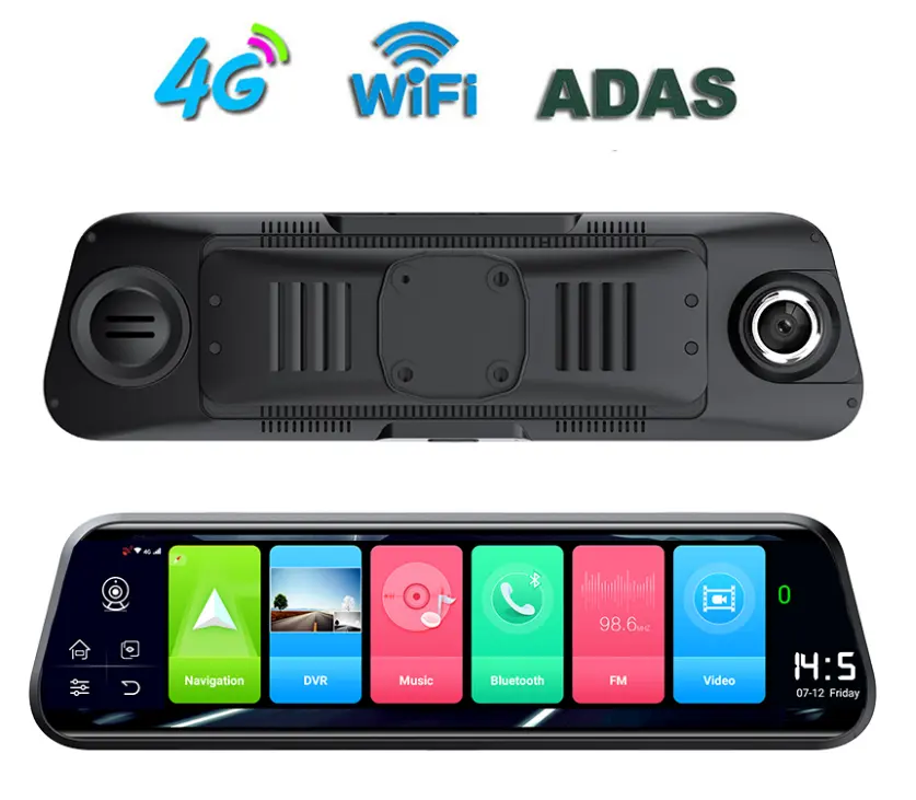 Personalizzabile 4G a doppia lente 720P + 1080P HD auto Dashcam con ADAS GPS registrazione Loop WIFI APP scatola nera di controllo