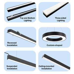 24 inç LED Batten lineer aydınlatma armatürleri yüzeye monte kısılabilir 0/1-10V tavana monte Modern lineer aydınlatma - Product Image 5