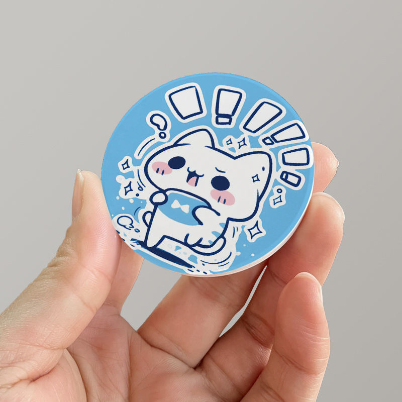 Aimant rond de dessin animé de 6 cm