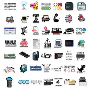 50 Stück lustige Programmiersprache Graffiti Aufkleber für Telefon Laptop Dekor Computer-Software Logo Aufkleber - Product Image 3