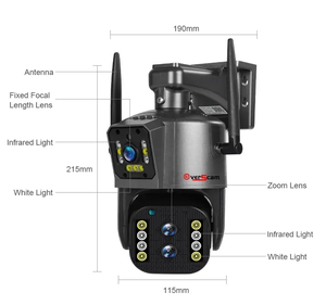 IPC360Home 3 lentes 12MP inalámbrico PTZ CCTV cámara de red de seguridad con Zoom óptico 10X intercomunicador bidireccional alarma de movimiento Cámara IP
