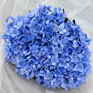 人工シルクアジサイ7ヘッド花束ブルーハイサイ家庭用装飾用 - Product Image 1