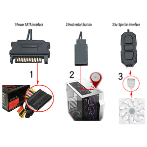 QiuzAim 5v 3pin RGB <strong>Control</strong> Simple Easy to <strong>Use</strong> Mini ARGB Lighting Color Controller Hub Make Your <strong>Computer</strong> Full of Fantasy Colors - Product Image 2