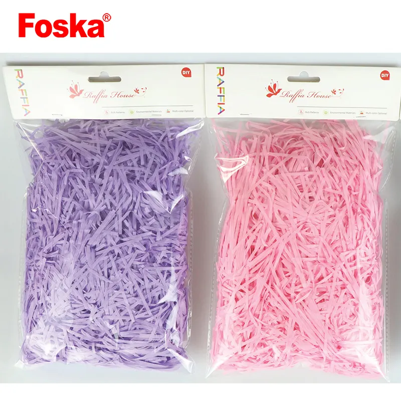 Foska Color DIY raffia Paper Raffia Grass Raffia Tissue Paper Grass For gift Packing