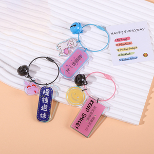 Custom Designer Dos Desenhos Animados Kawaii Anime Morango <span class=keywords><strong>Mini</strong></span> Boneca Arco Coelho Cão Gato Urso Transparente Saco Charme Plástico Acrílico Chaveiros