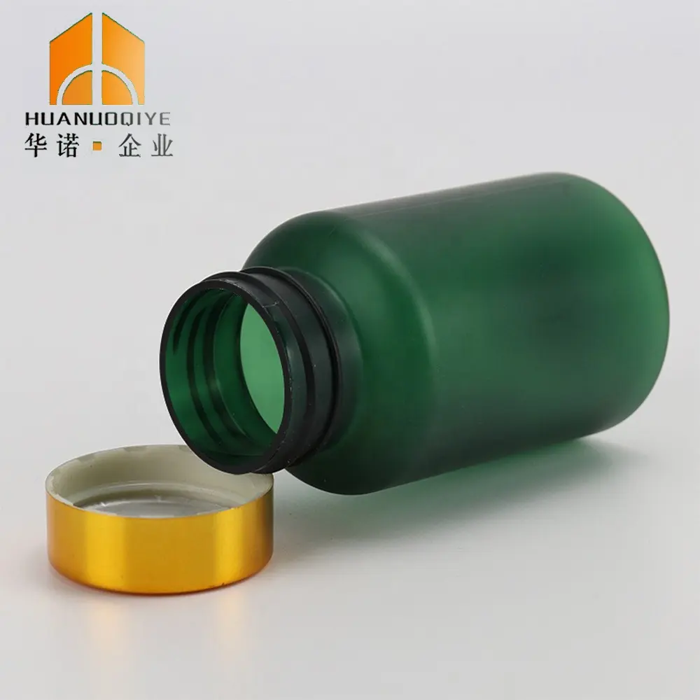 5oz 150ml Frosted Silk Screen Green Nutraceutical Tablet Pet Medicine Pill Packing Bottles With Gold Cap