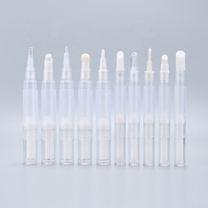 เปล่าลิปกลอสยาทาเล็บอุปกรณ์แต่งหน้าภาชนะหลอดสีขาวสีดำ2มิลลิลิตร3มิลลิลิตรหนังกำพร้าน้ำมันบิดปากกาที่มีแปรง - Product Image 3