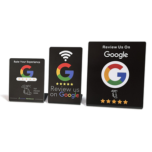 Acrylic Black NFC Social Media Card PVC Display Mini RFID Tag Reviews QR <strong>Code</strong> Table Stand for Google Payment Hotel Plastic - Product Image 5
