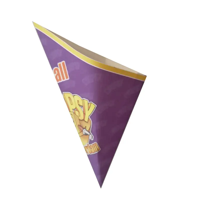 20.5cm triângulo papel fritas cone pipoca papel cone design comida sacos