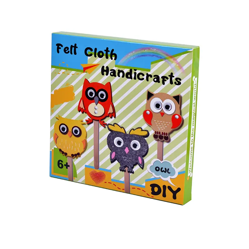 Niños fieltro tela artesanías marcapáginas DIY hecho a mano no tejido animal marcapáginas kit conjunto niños fieltro juguetes educativos