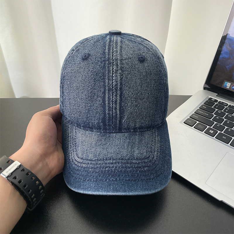 gorra de béisbol de mezclilla lavada azul oscuro