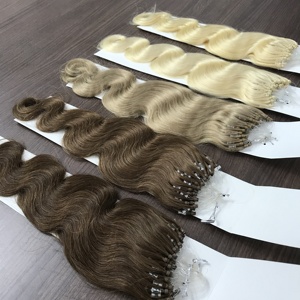 100% insan saçı postiş Nano mikro yüzük arapsaçı ücretsiz Remy mikro linkler döngü saç uzantıları - Product Image 4