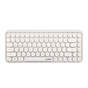 Teclado inalámbrico Retro para ordenador portátil, teclado de color rosa con dientes azules y teclas redondas para Gaming y oficina - Product Image 5