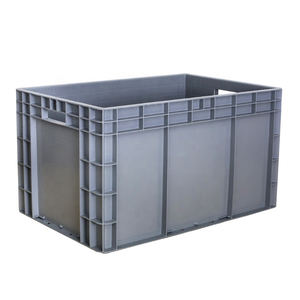 Logotipo personalizado Reciclable Sólido Gris Azul Contenedores de almacenamiento Euro Cajas apilables Cajas Plástico industrial PP JIA ByCN - Product Image 1