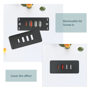 便携式USB插座迷你型3个USB端口1个usb-c端口快速充电床头柜插座 - Product Image 3