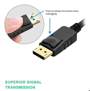 DP-HDケーブルアダプターPVCDisplayPort-コンピューターモニタープロジェクターコンバーターDP Revolution HDTV for Audio Video - Product Image 3